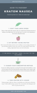 how to prevent kratom nausea infographic