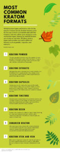 most common kratom formats infographic