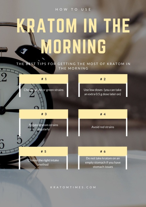 How to use kratom in the morning and best morning kratom strains - Infographic