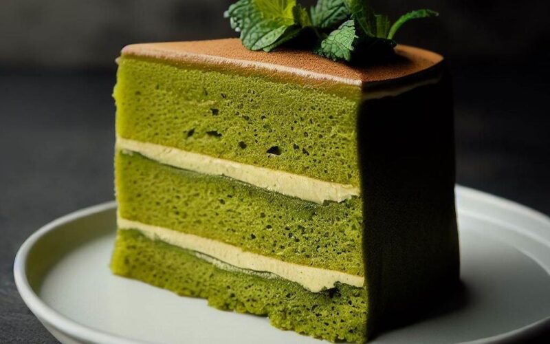 A piece of a kratom sponge cake